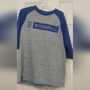Under Armour Tech Youth 3/4 Sleeve Shirt Blue